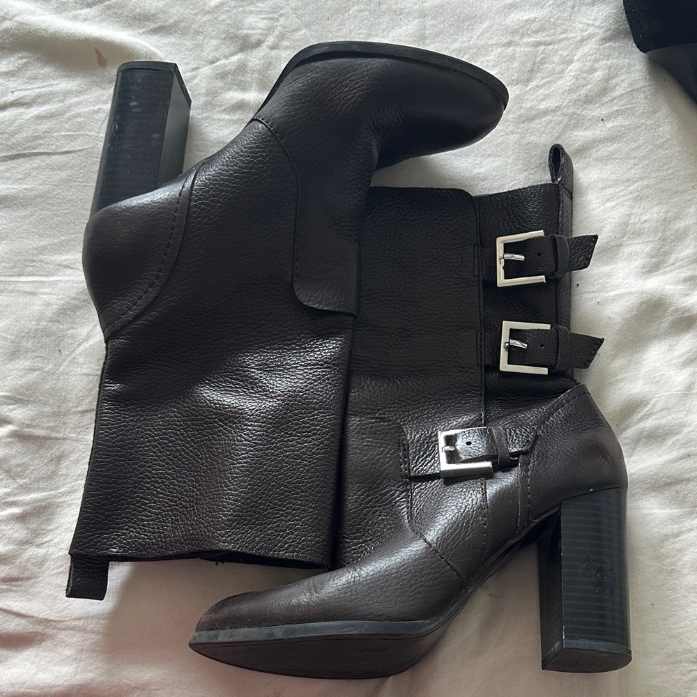 Zara Dark Brown Heeled Boots
